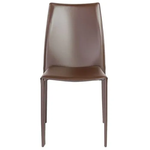 Set of 2 Calara Stacking Chairs - Brown