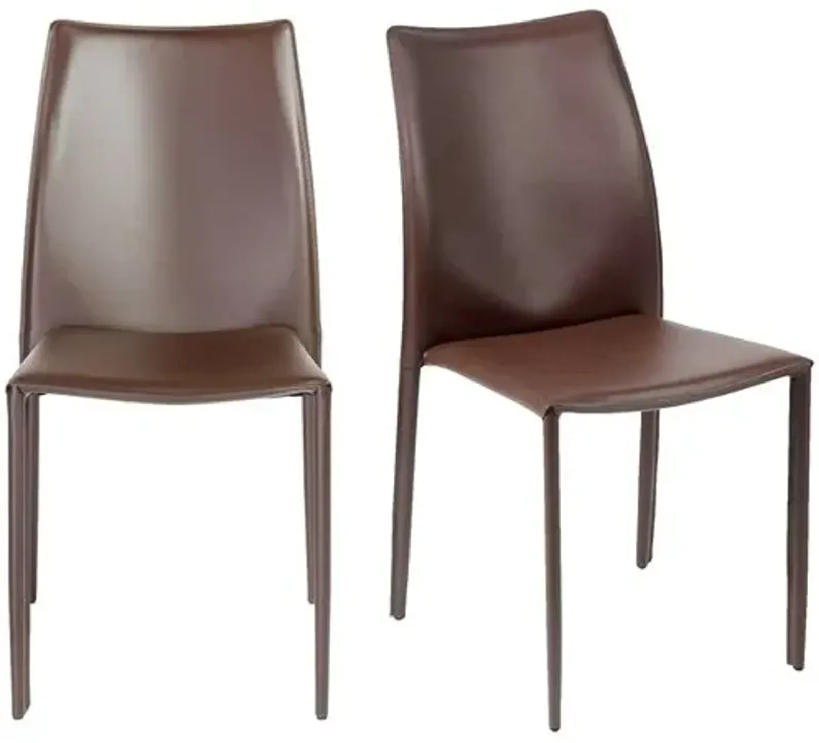 Set of 2 Calara Stacking Chairs - Brown