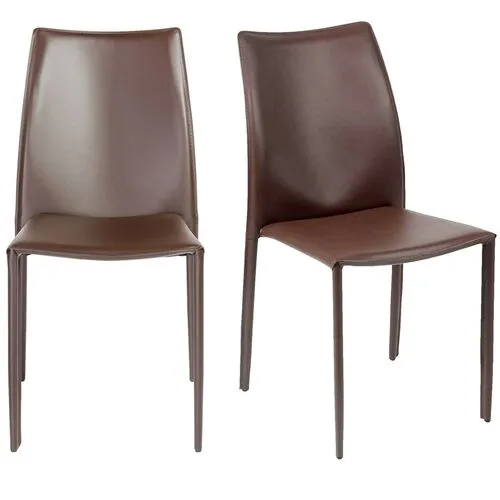 Set of 2 Calara Stacking Chairs - Brown
