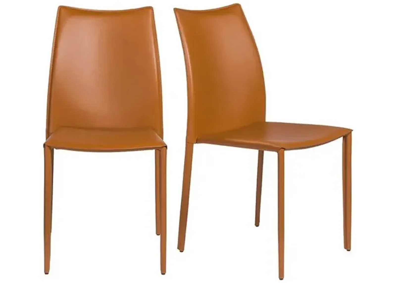 Set of 2 Calara Stacking Chairs - Brown