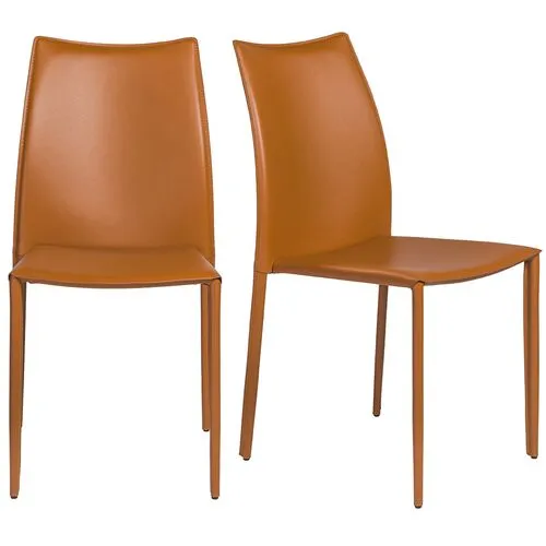 Set of 2 Calara Stacking Chairs - Brown