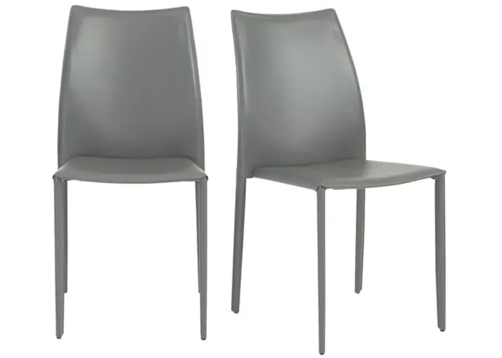 Set of 2 Calara Stacking Chairs - Gray