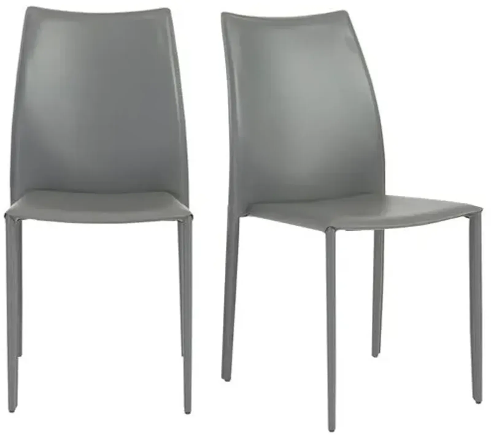 Set of 2 Calara Stacking Chairs - Gray