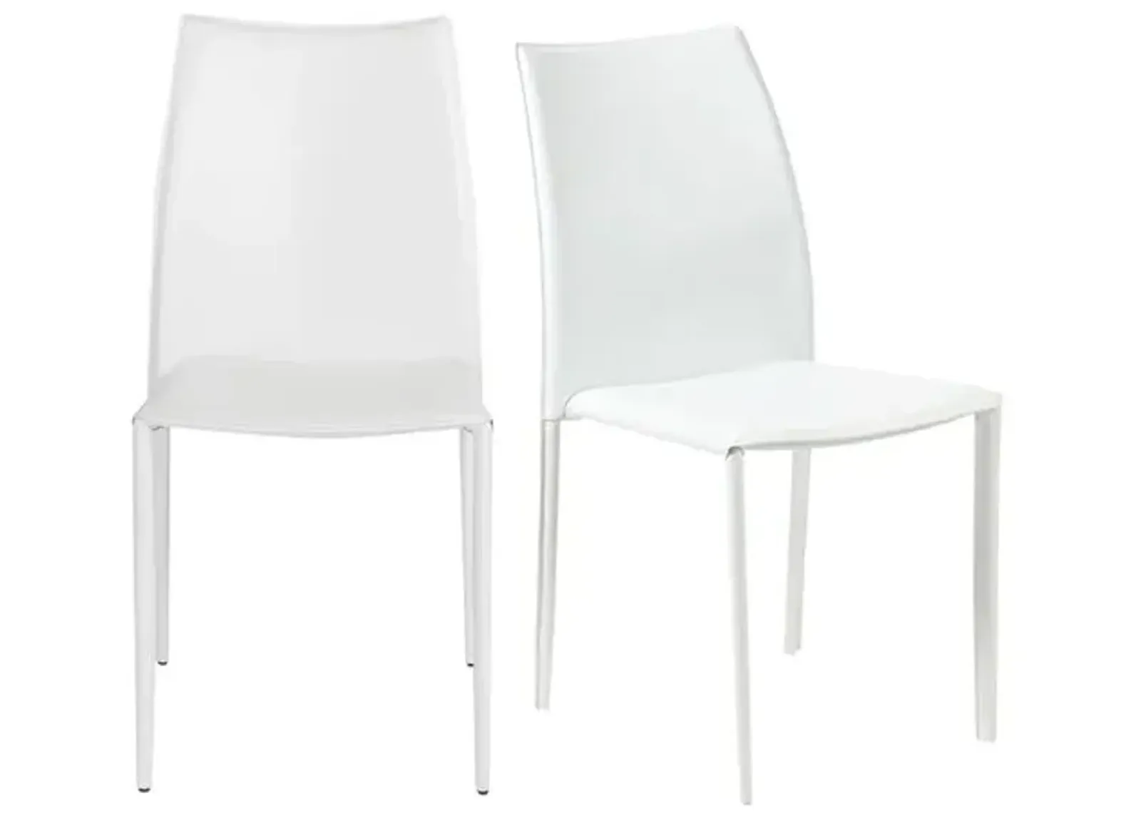 Set of 2 Calara Stacking Chairs - White