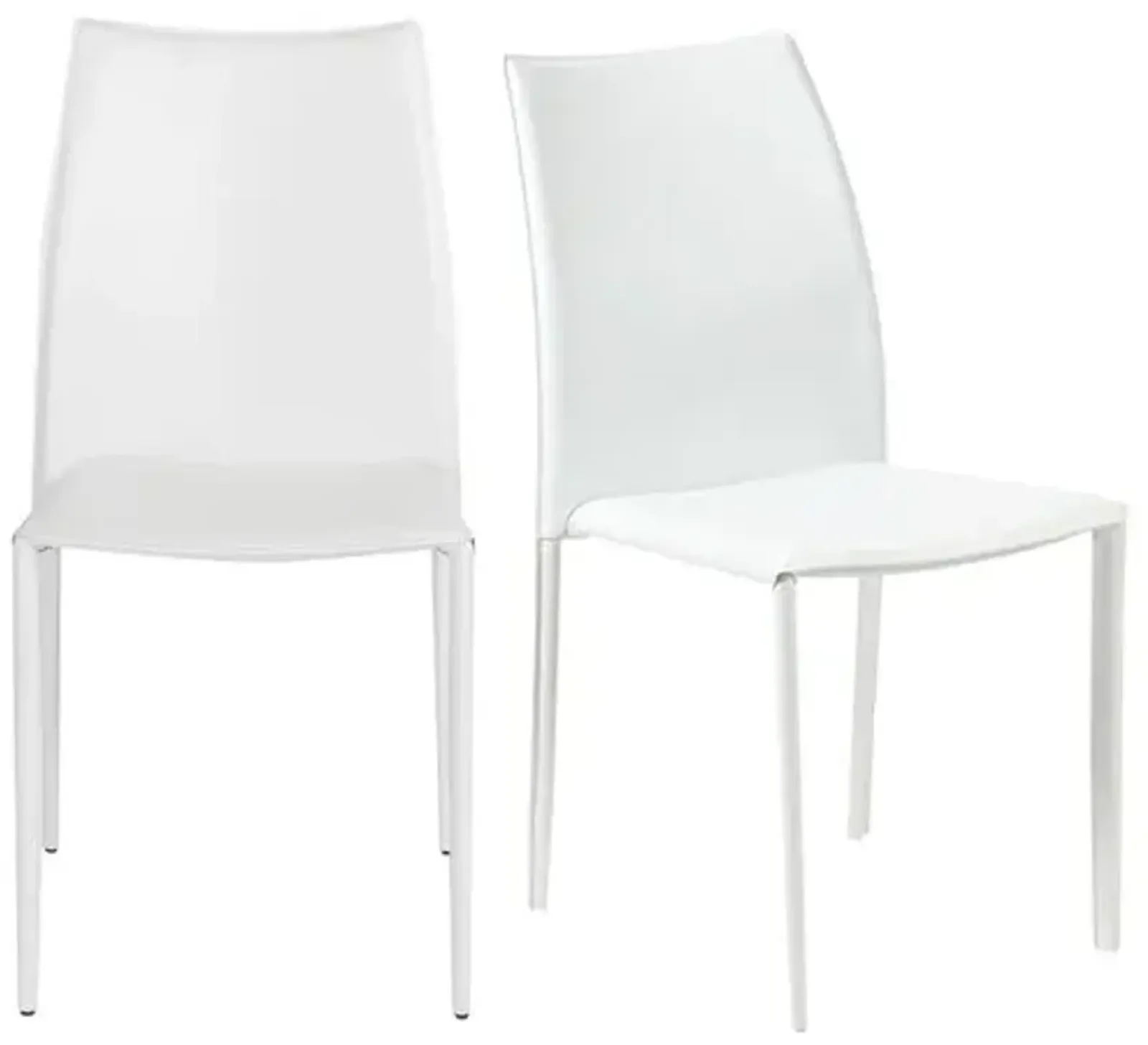 Set of 2 Calara Stacking Chairs - White