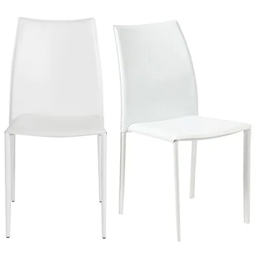 Set of 2 Calara Stacking Chairs - White