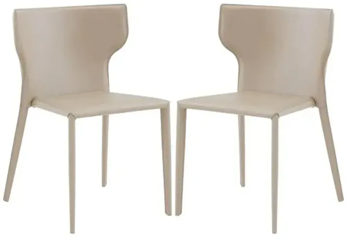 Set of 2 Elysium Stacking Chairs - Gray