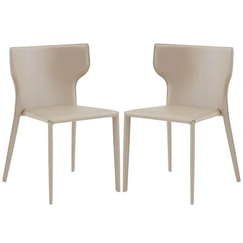 Set of 2 Elysium Stacking Chairs - Gray