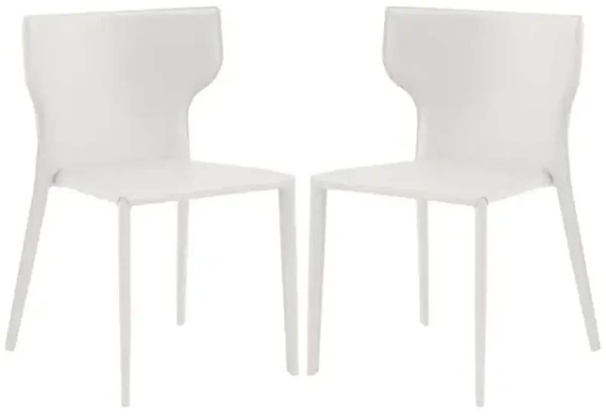 Set of 2 Elysium Stacking Chairs - White