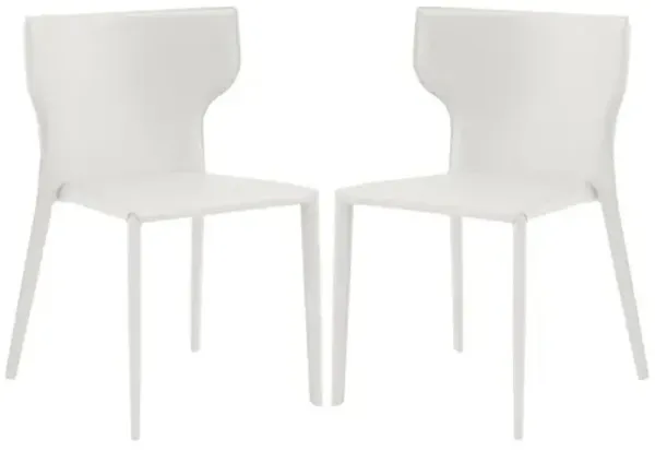 Set of 2 Elysium Stacking Chairs - White