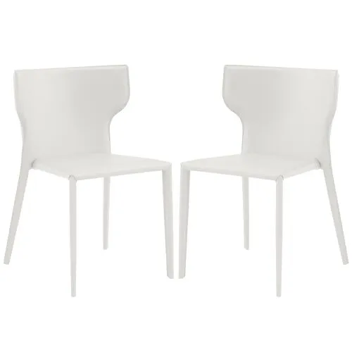 Set of 2 Elysium Stacking Chairs - White