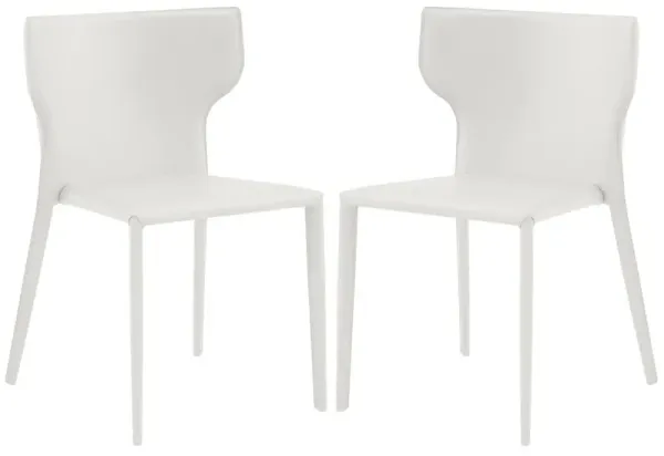 Set of 2 Elysium Stacking Chairs - White