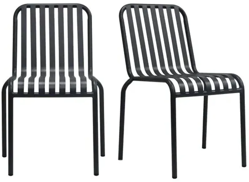 Set of 2 Arboria Outdoor Side Chairs - Black