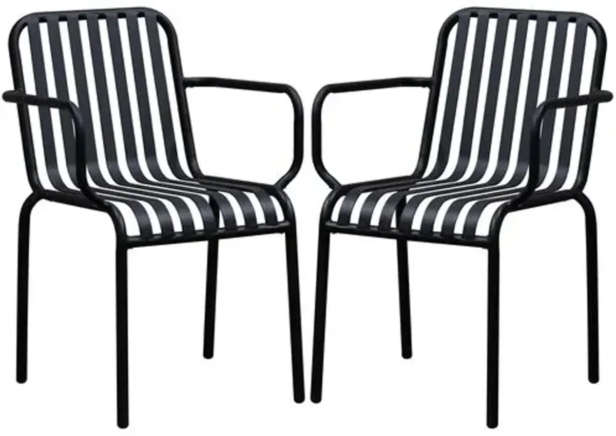 Set of 2 Arboria Outdoor Armchairs - Black