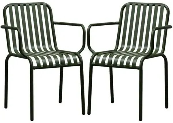 Set of 2 Arboria Outdoor Armchairs - Green