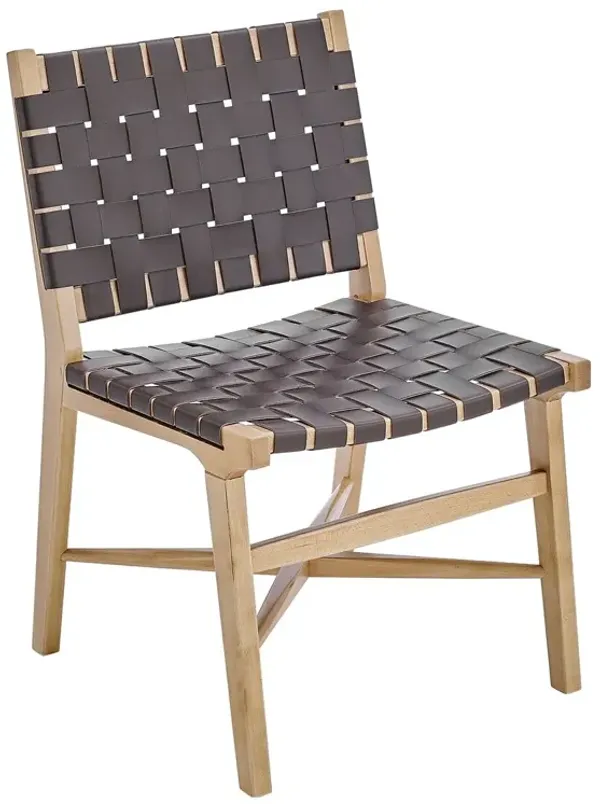 Briarwood Woven Leather Side Chair, Brown/Natural