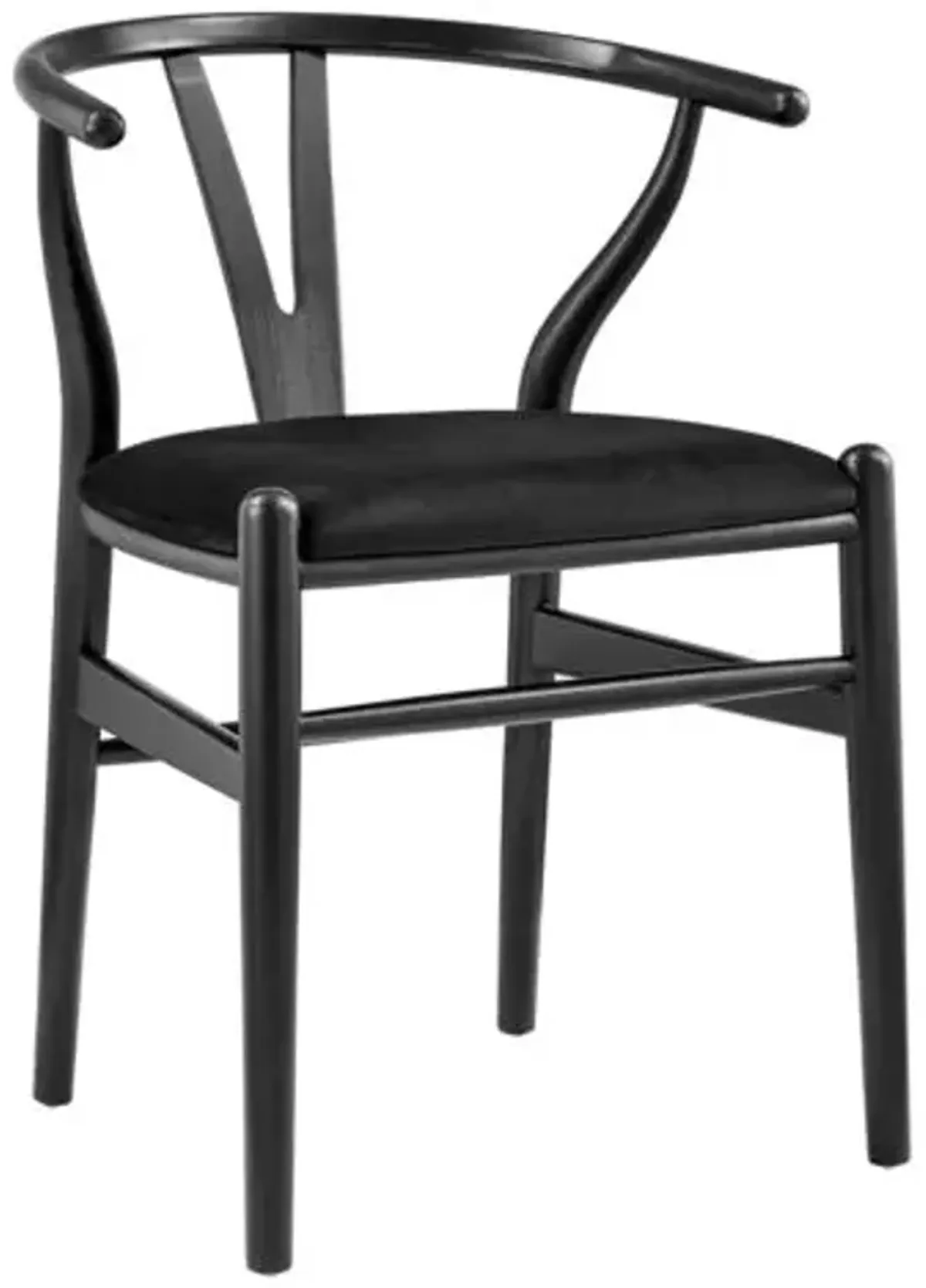 Set of 2 Rivello Side Chairs - Velvet - Black