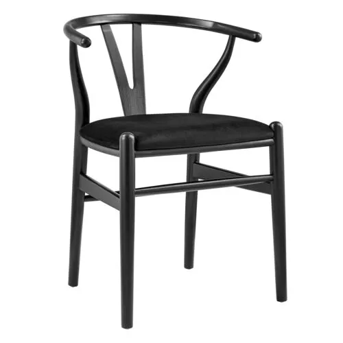 Set of 2 Rivello Side Chairs - Velvet - Black