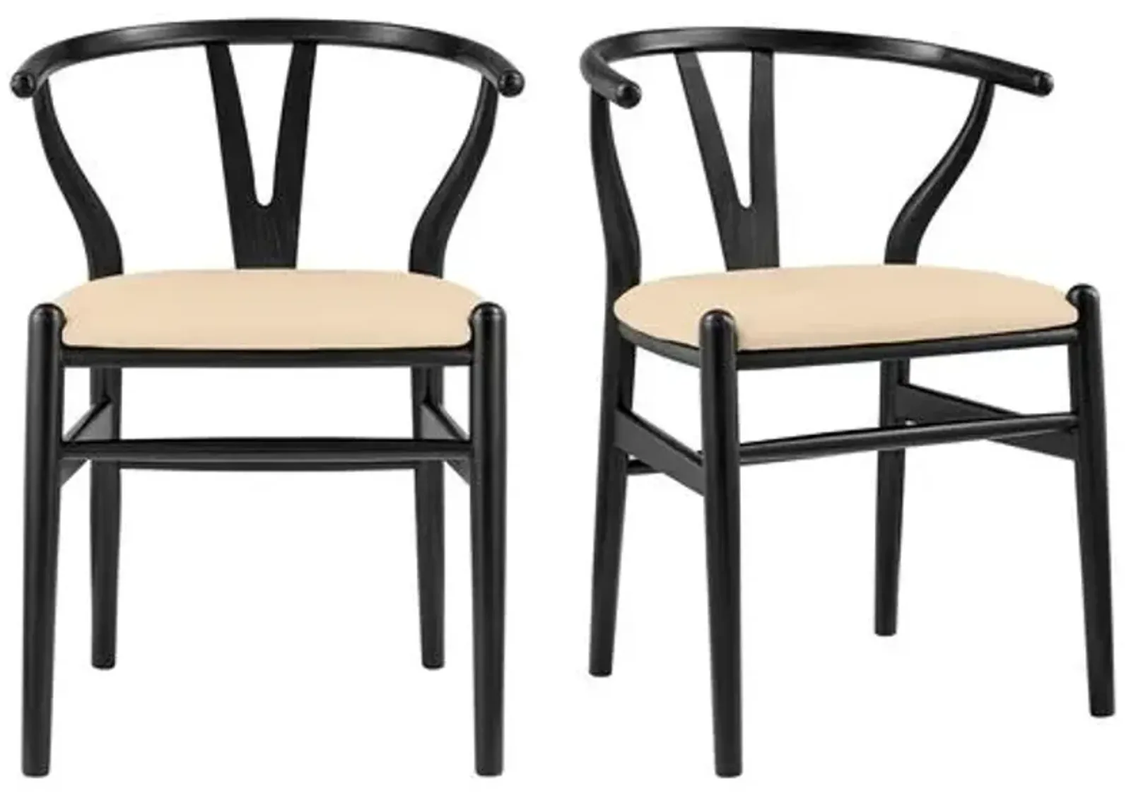 Set of 2 Rivello Side Chairs - Velvet - Beige