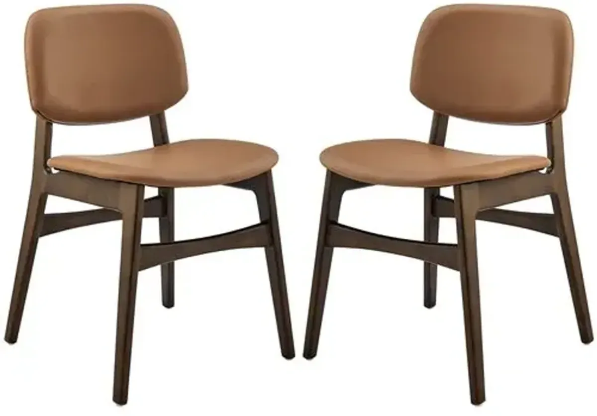 Set of 2 Valhara Side Chairs - Brown