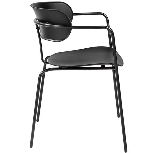 Set of 4 Lumina Stacking Armchairs - Black