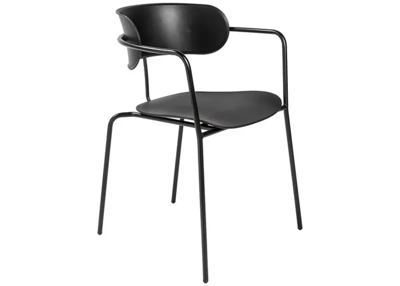 Set of 4 Lumina Stacking Armchairs - Black