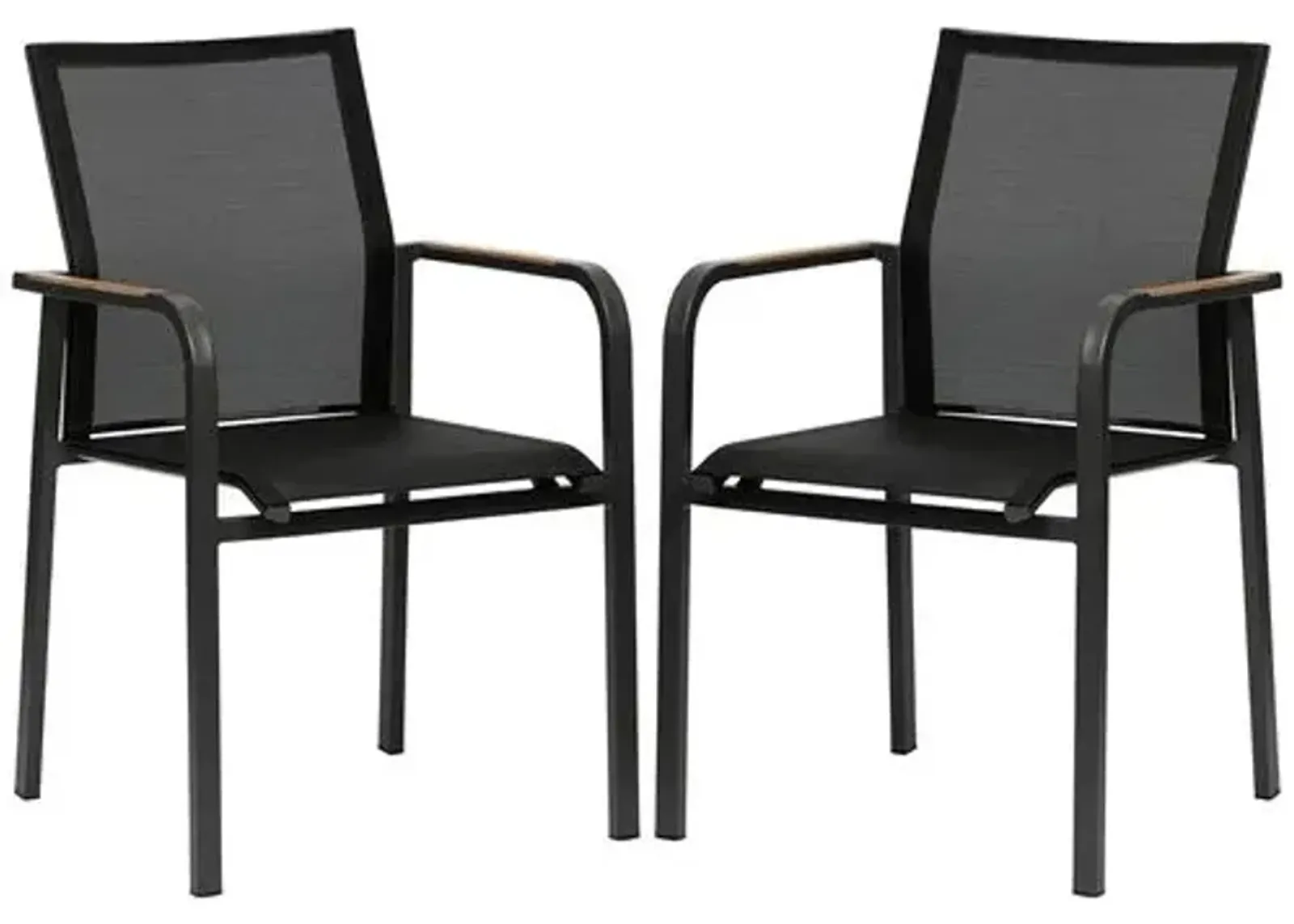 Set of 2 Avalon Indoor/Outdoor Armchairs - Black