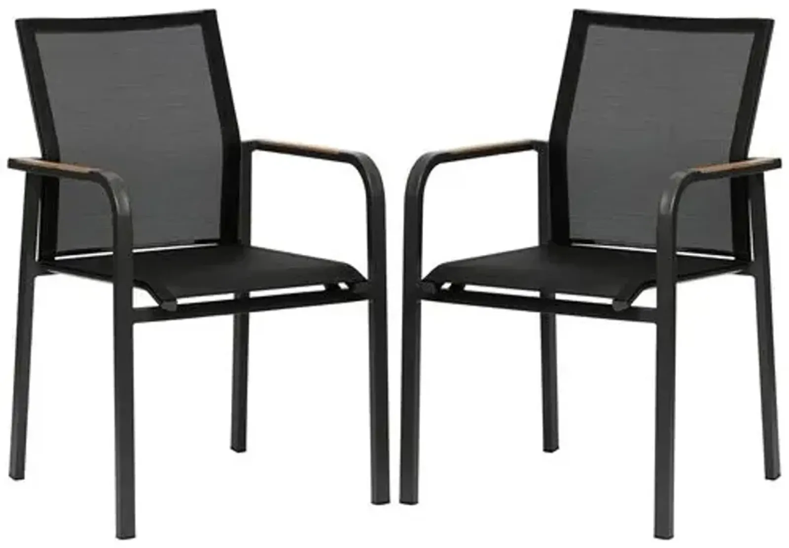 Set of 2 Avalon Indoor/Outdoor Armchairs - Black