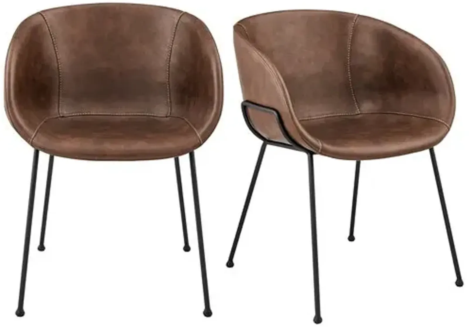 Set of 2 Bexley Armchairs - Brown