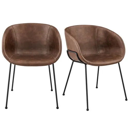 Set of 2 Bexley Armchairs - Brown