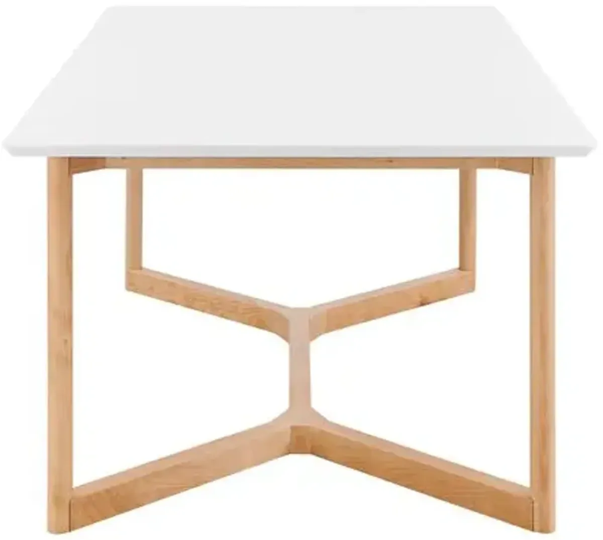 Nordic Rectangular Dining Table - White/Natural