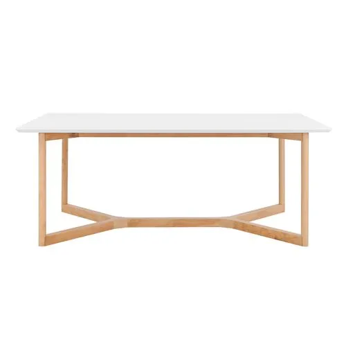 Nordic Rectangular Dining Table - White/Natural