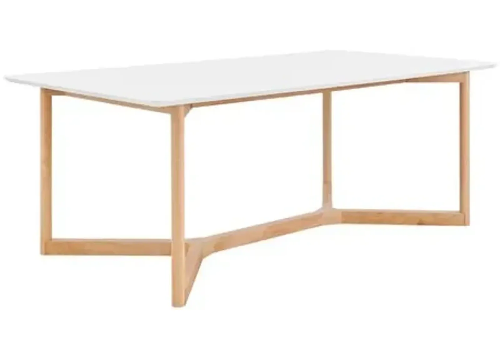 Nordic Rectangular Dining Table - White/Natural