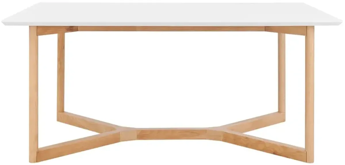 Nordic Rectangular Dining Table, White/Natural