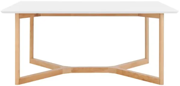Nordic Rectangular Dining Table, White/Natural