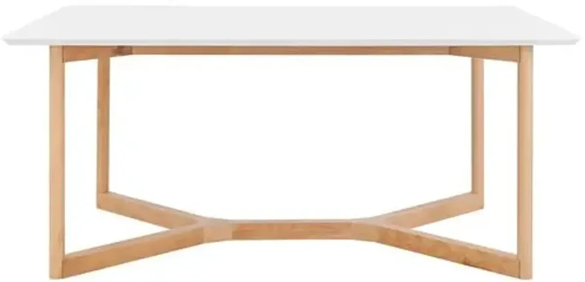 Nordic Rectangular Dining Table - White/Natural