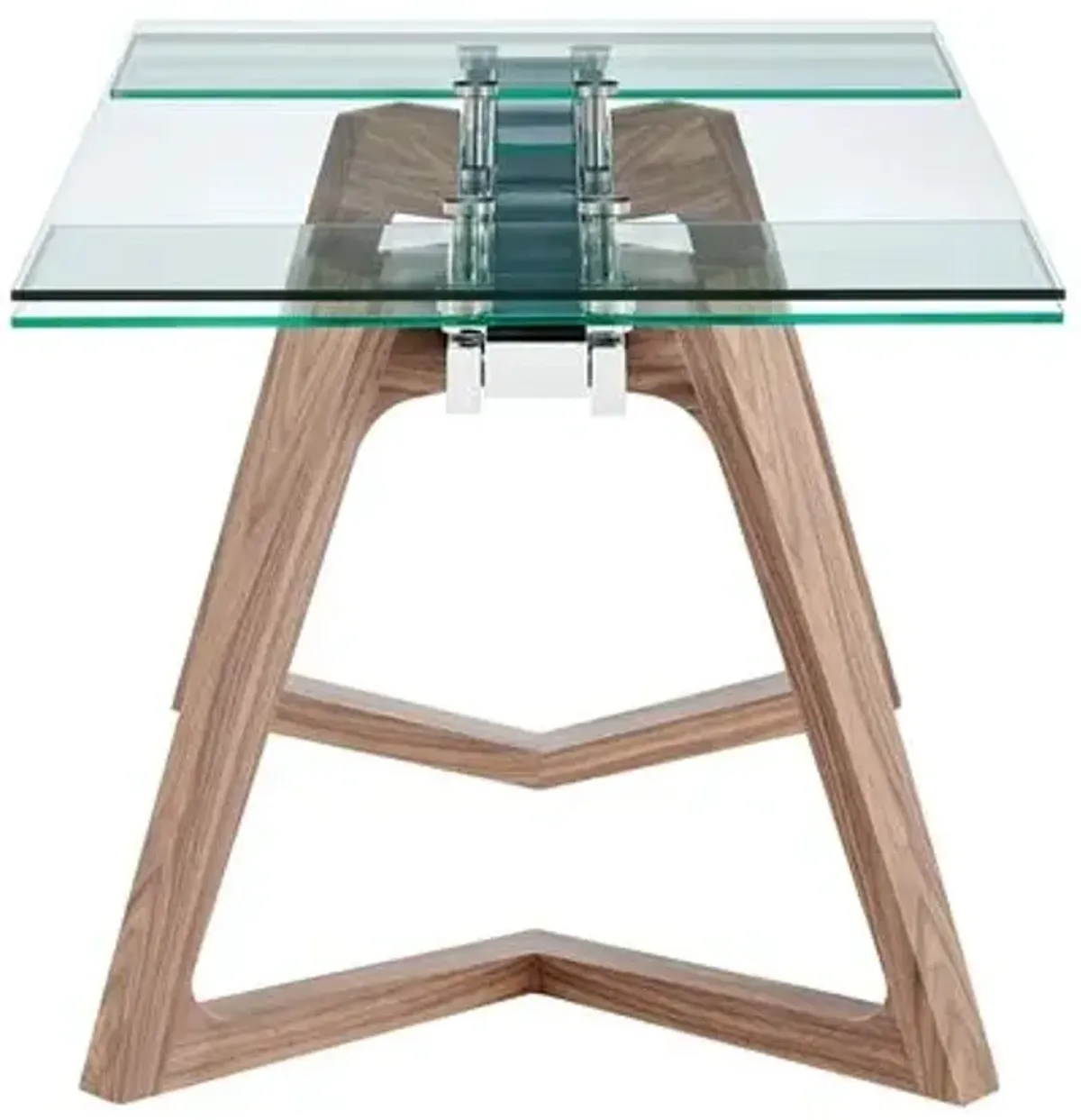 Skagen 95" Extension Glass Dining Table - Walnut