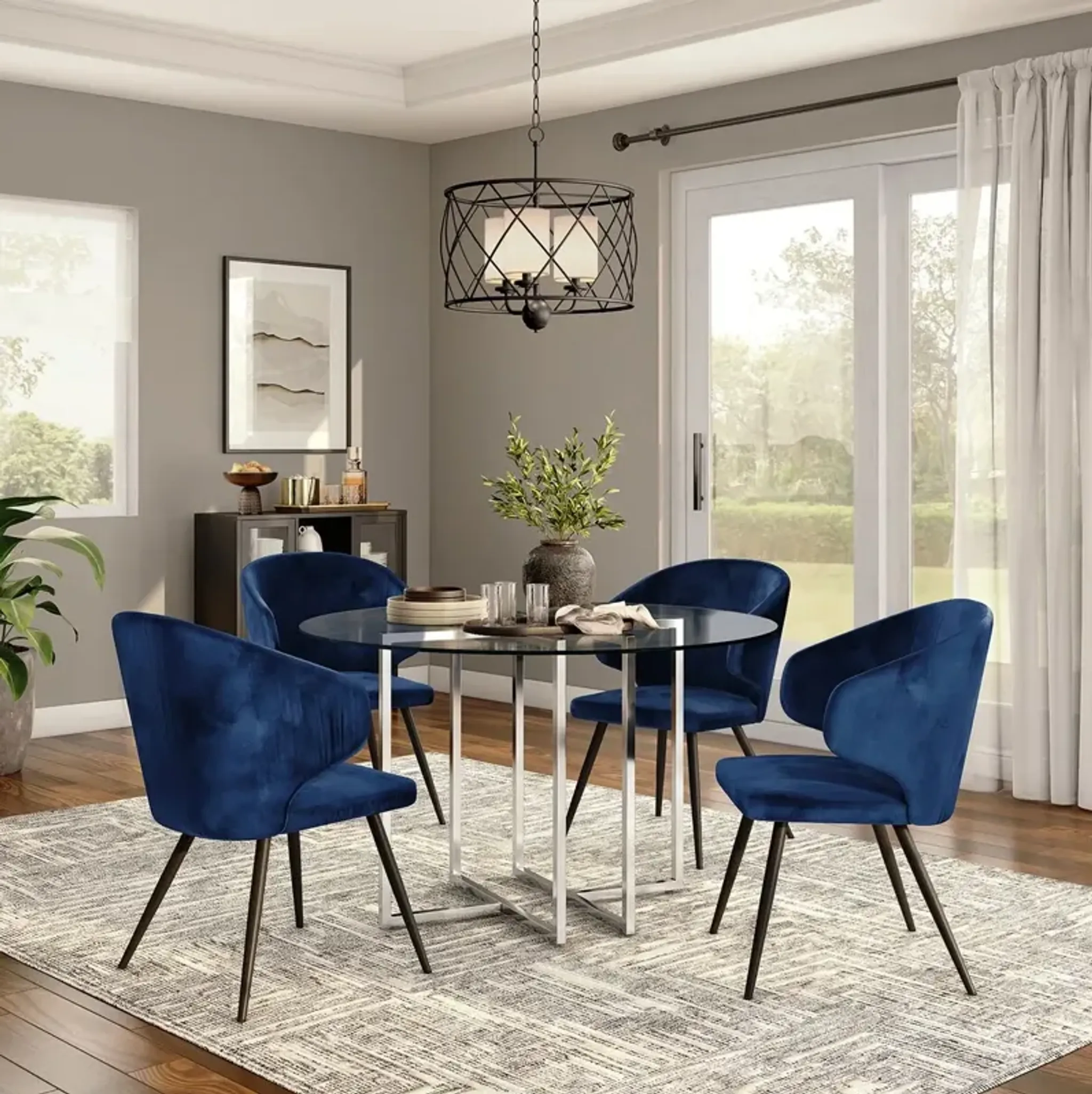 Legend Round Glass Dining Table Chromed Steel One Kings Lane ...