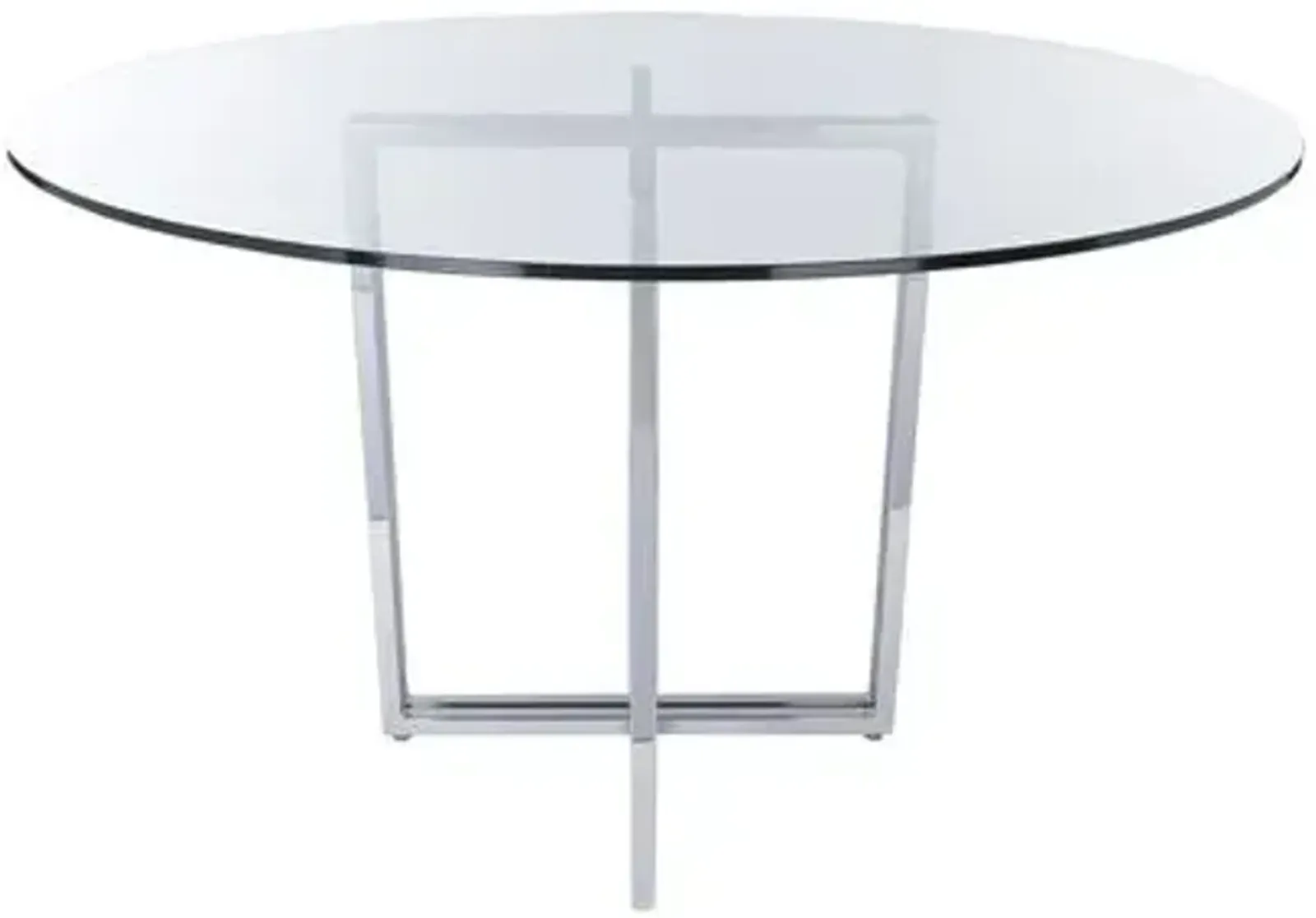 Legend Round Glass Dining Table - Chromed Steel