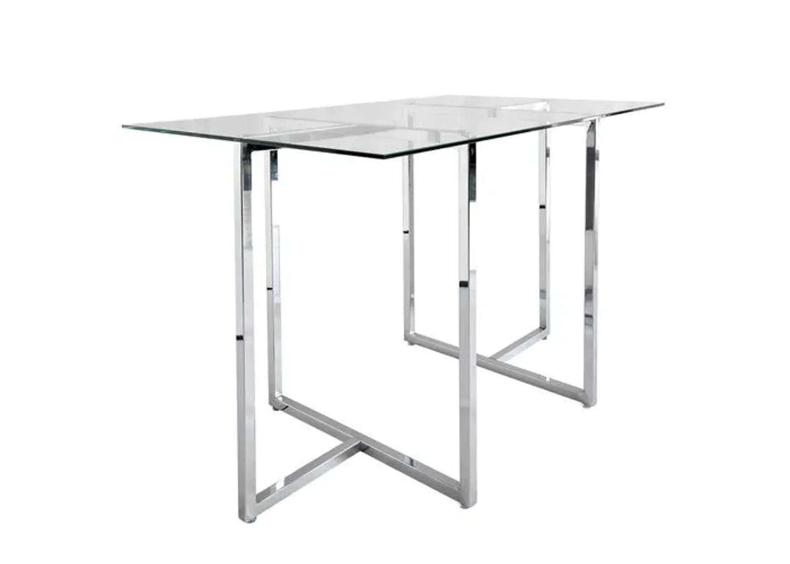 Legend Rectangular Glass Dining Table - Chromed Steel