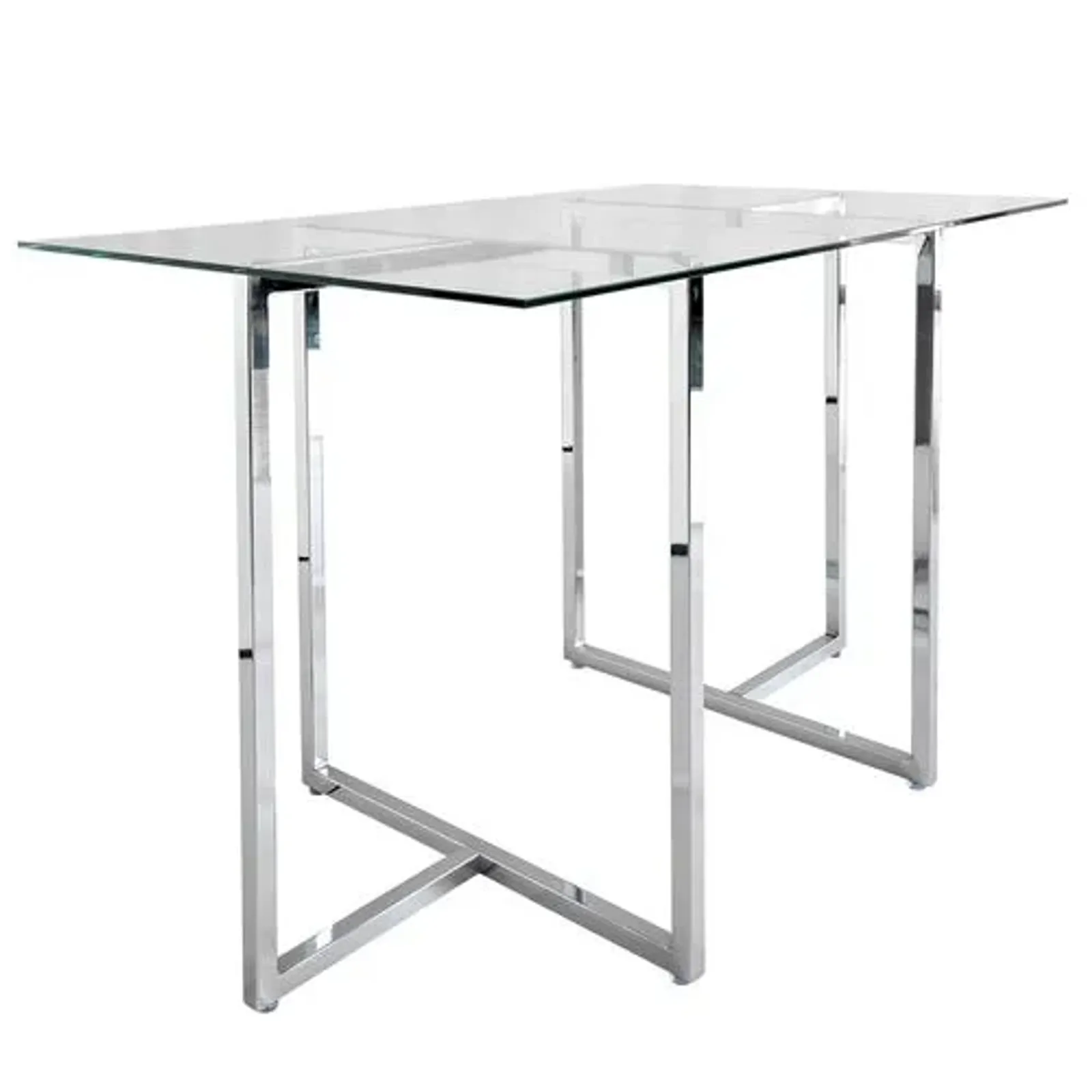 Legend Rectangular Glass Dining Table - Chromed Steel