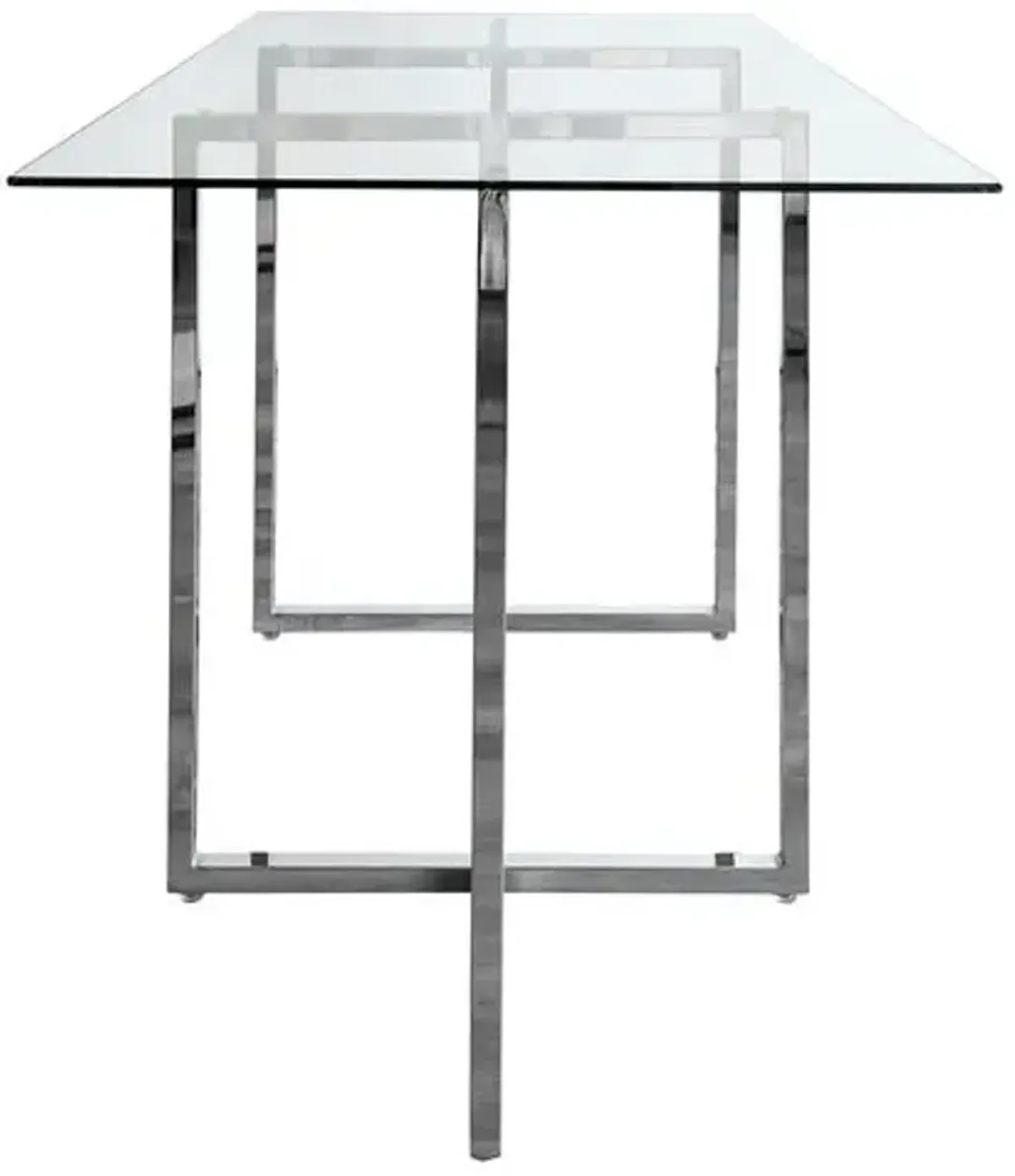 Legend Rectangular Glass Dining Table - Chromed Steel