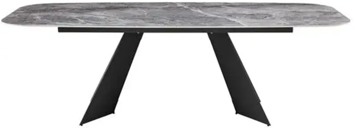 Verona 93" Dining Table - Gray Ceramic