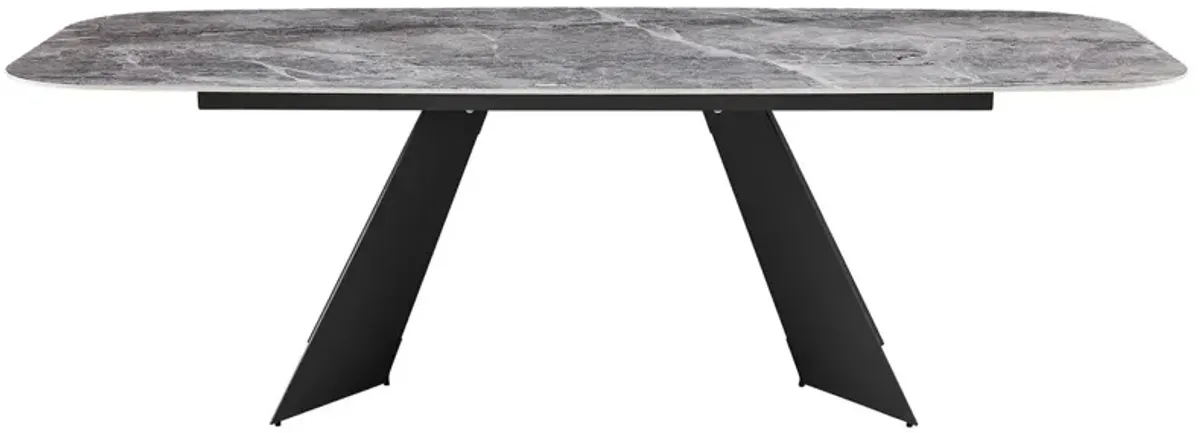 Verona 93" Dining Table, Gray Ceramic