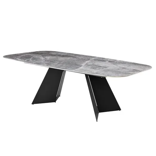 Verona 93" Dining Table - Gray Ceramic