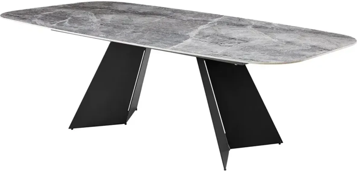 Verona 93" Dining Table, Gray Ceramic