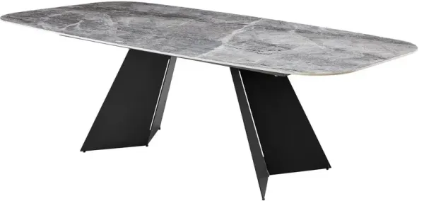 Verona 93" Dining Table, Gray Ceramic