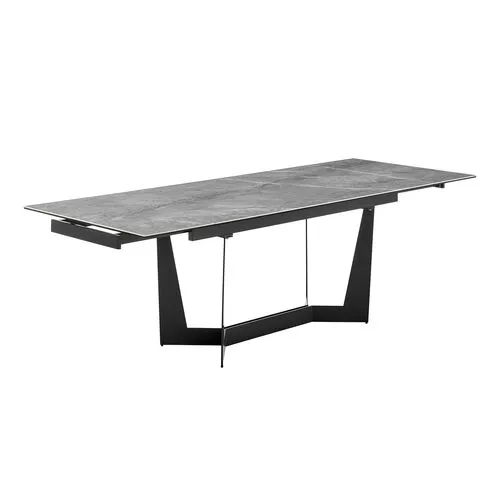 Verazzo 95" Extension Dining Table - Gray - Ceramic