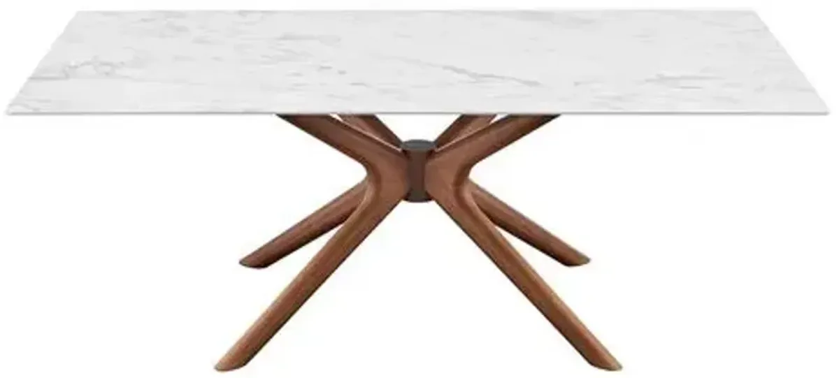 Cerelia 79" Rectangular Dining Table - White Ceramic