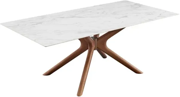 Cerelia 79" Rectangular Dining Table, White Ceramic